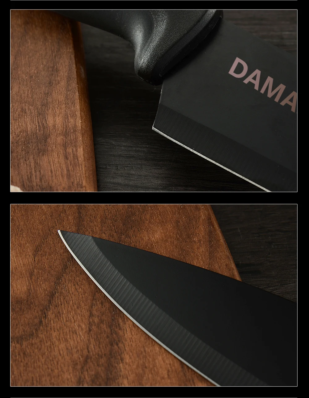 Дамасский профессиональный нож шеф-повара черные стальные кухонные ножи ...