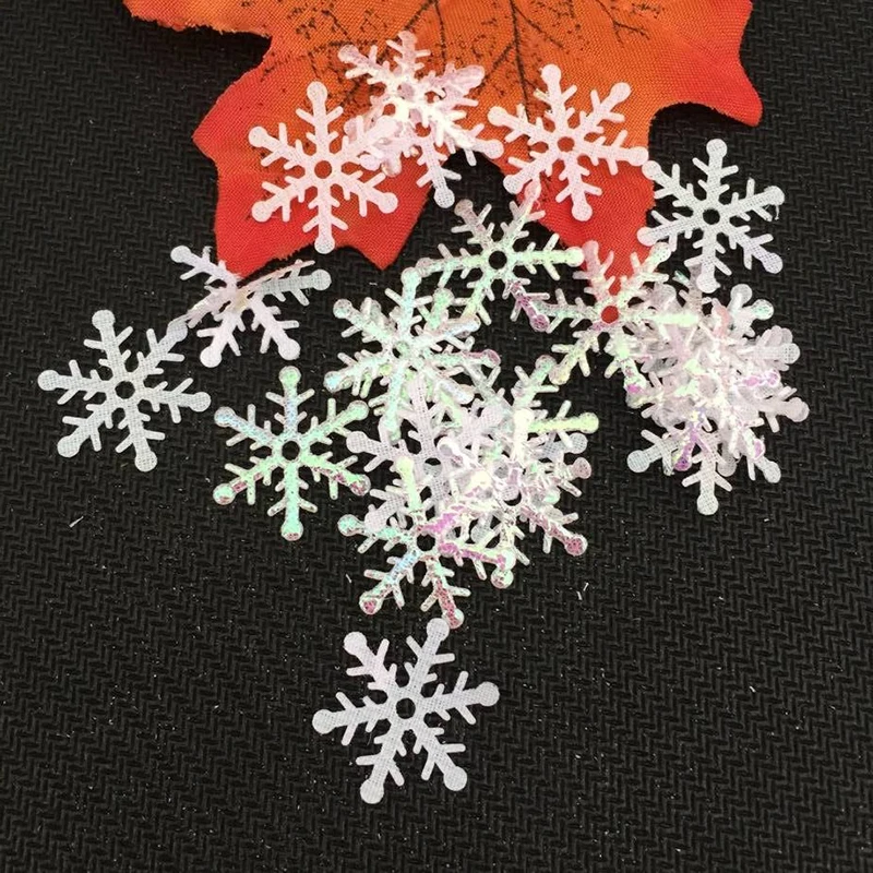 300 шт 2 см снежинки Рождественские украшения поддельные снежные конфетти в форме снежинок Рождественская елка Снежная Свадьба украшения для дома