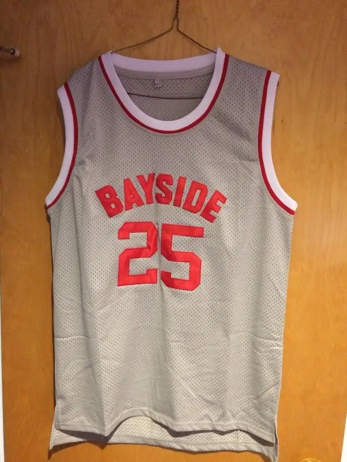 DropShipping Basketball Jersey Bell Zack Morris 25 Bayside Tigers Basketball Jersey All Sewn