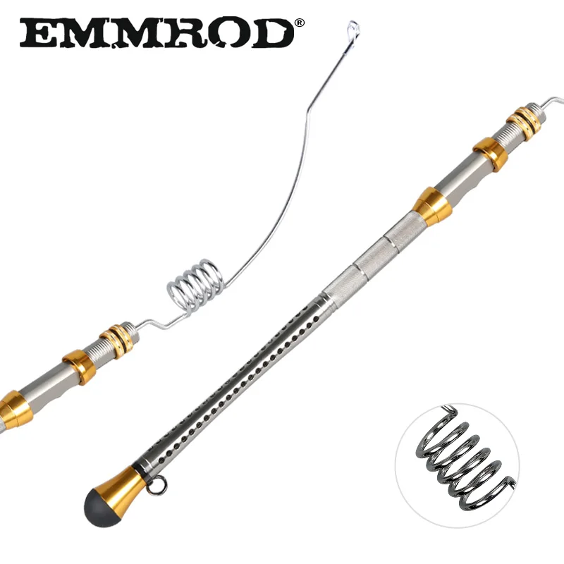 EMMROD Mini Portable Pocket 80CM stainless steel Telescopic Sea Fishing Rod ultra short Ice Raft Fishing