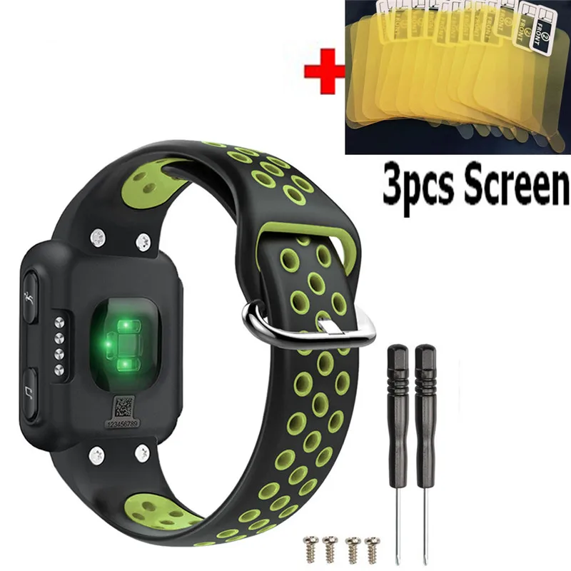 Green 2 в 1 силиконовый ремешок для Garmin Forerunner 35 экран защитная пленка браслет ремешок для Garmin Forerunner 35 ремешок - Цвет: Green