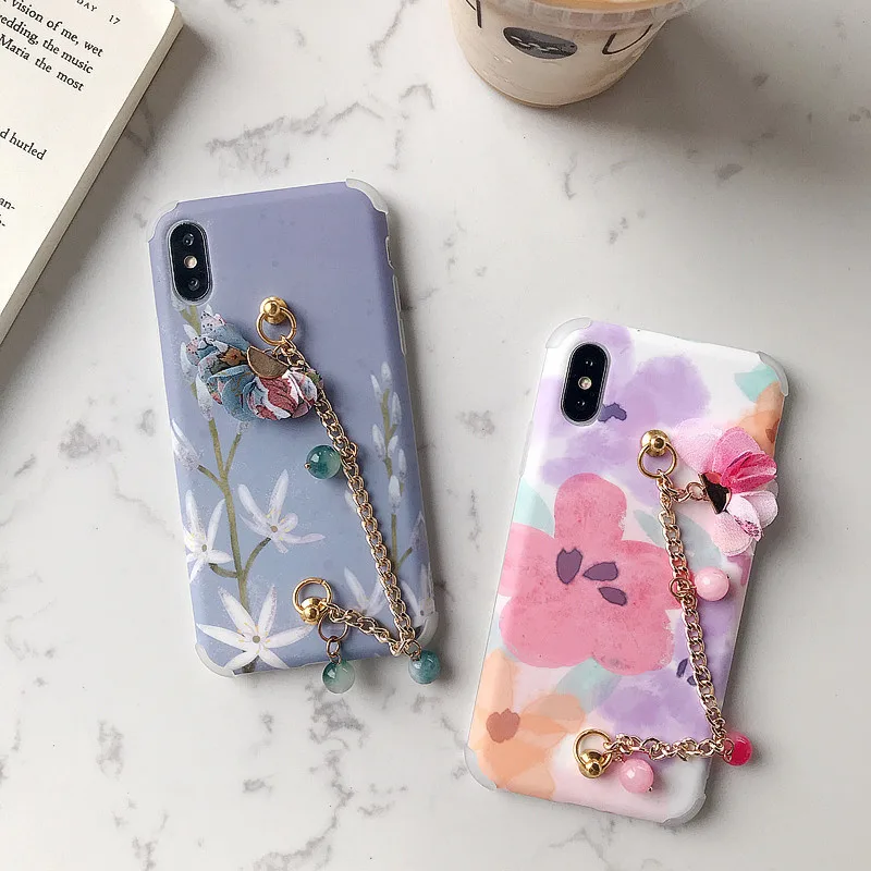 

TPU pattern phone case for iphone X XR XS Max Cute cartoon case for iPhone7 8 flower luxury phone cover for iPhone 6 6S Plus
