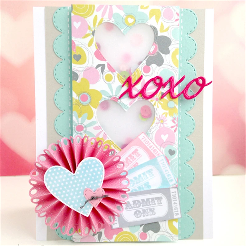 

GJCrafts Stitched Sweet Hearts Die Metal Cutting Dies Stencils for Craft Dies Scrapbooking Album Stencil Decor New Dies for 2019