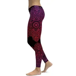 Новый темно цвет для женщин модные леггинсы Богемия ацтеков Ombre печати Тонкий гибкие гетры брюки для девочек