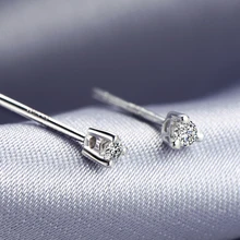 0.06ct алмазные серьги золотые 18K Роскошные ювелирные изделия для женщин маленький алмаз два цвета на выбор
