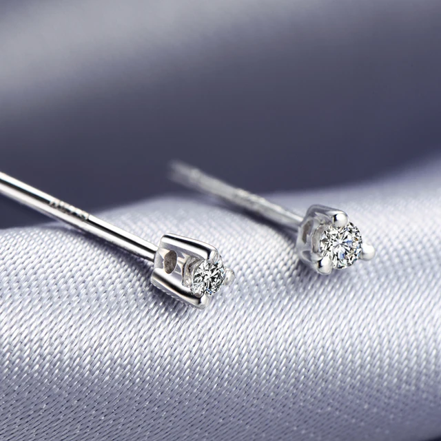 2017 New 0 06ct Diamond Earrings Gold 18k Luxury Jewelry For Women 2017 New 0 06ct Diamond Earrings Gold 18k Luxury Jewelry For Women Small Two Color