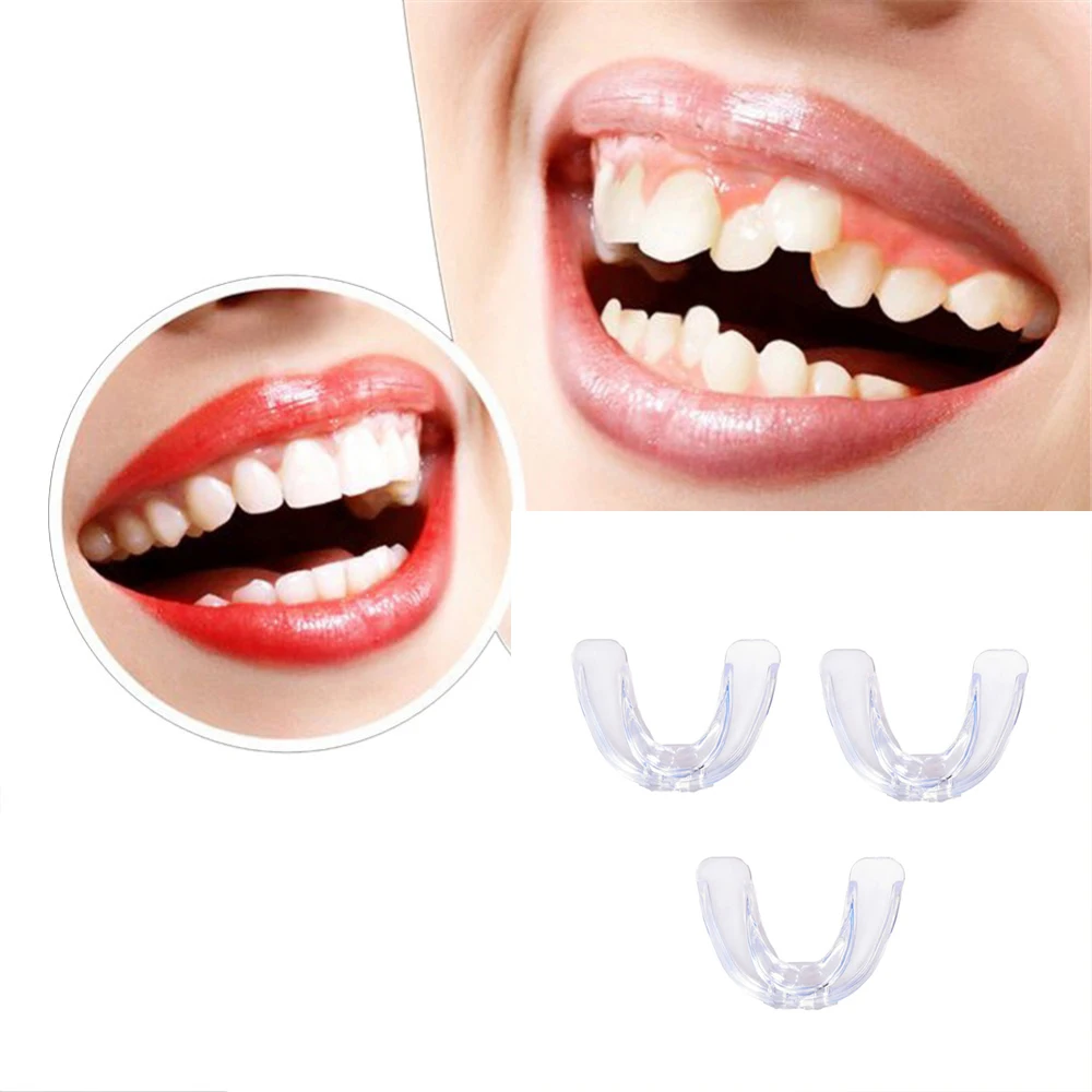 

3pcs Soft Orthodontic Brace Buck Teeth Care Boxing Tooth Protector Dental Mouthpieces Orthodontic Appliance Trainer