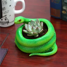 Креативная декоративная ваза в форме змеи, зеленые растения, цветы, украшение дома, аксессуары для сада, настольная статуя в форме змеи, ваза