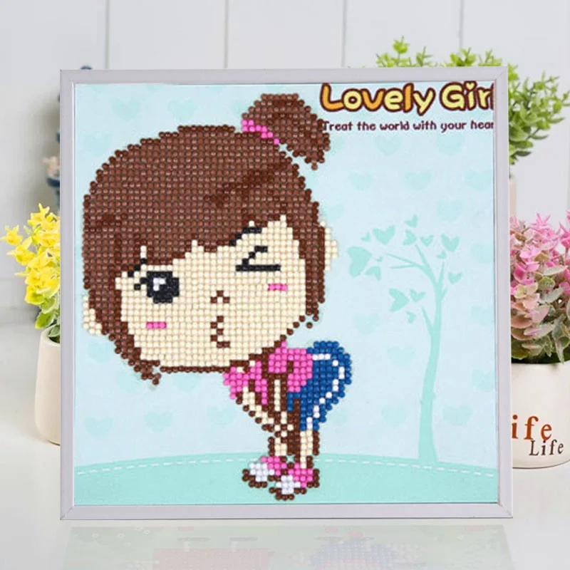 Cutiepop Resin 5D DIY Children Diamond Mosaic Cute Spring Girls Puzzle Rhinestone Embroidery Needlework T075 | Дом и сад
