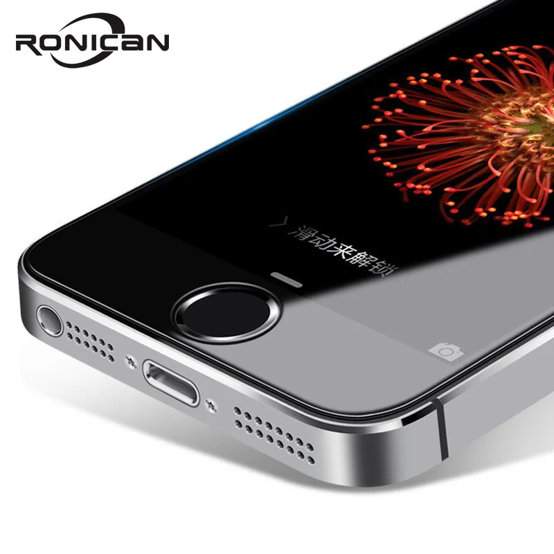 

9H 2.5d 0.26 mm For iPhone 5 5s 5c Premium Tempered Glass Screen Protector RONICAN Toughened protective film for iPhone 5s SE