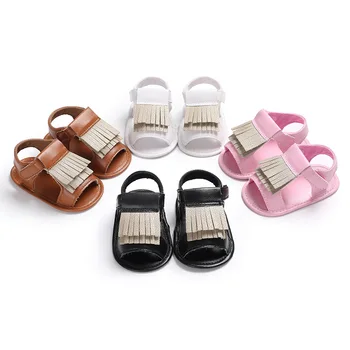 

PU leather baby girl boy tassel color matching non-slip soft shoes