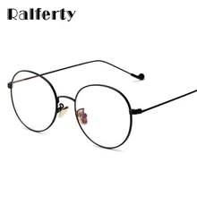Ralferty, винтажные круглые очки, оправа, женские очки, оправа для очков, для оптической близорукости, золотые, черные, oculos de grau gafas W9619
