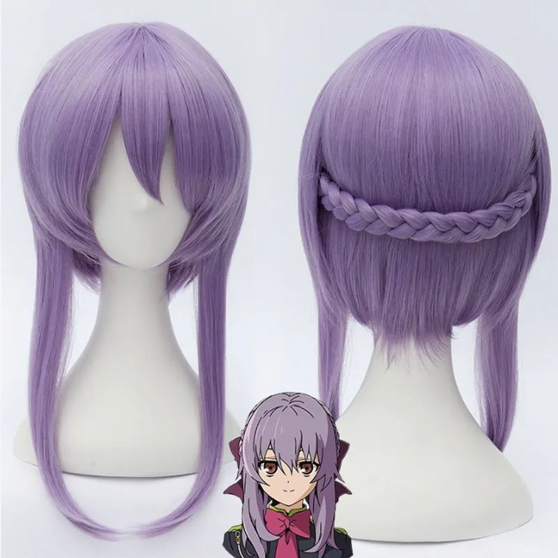 Coshome Seraph Of The End Hiiragi Shinoa Wigs Cosplay Costumes Police Uniforms Girls Dress+Tie+Belt+Strap+Hair Accessory (2)