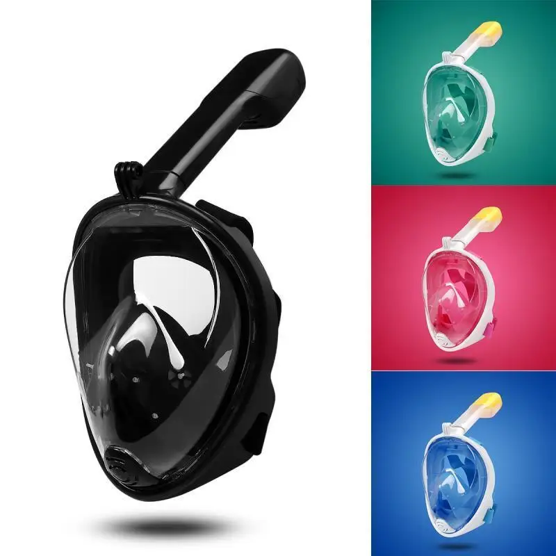 

Full Face Diving Mask Underwater Anti Fog Scuba Snorkeling Mask Swimming with Anti-skid Ring Earplug for Gopro Camera Swimmer