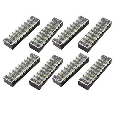 

8 Pcs Dual Row 8P Screw Barrier Terminal Block Strip Connector 600V 25A