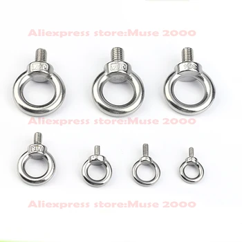 

304 steel eye bolt M3 M4 M5 M6 M8 M10 M12 M14 M16 M18 M20 Steel hanging bolt ring head bolt steel lifting weight loading hanger