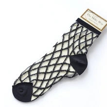 20 пар/лот,, женский в Корейском стиле, клетчатые стеклянные носки, шелковые короткие летние носки с кристаллами, разноцветные