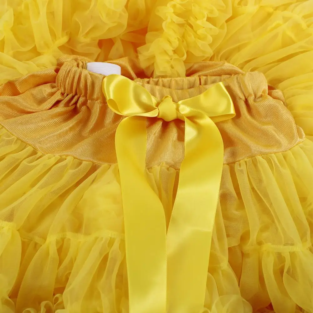 Factory Offer Solid Gold pettiSkirt fully chiffon tutus children dancing clothing