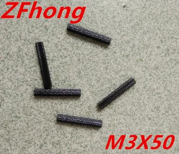 

100pcs Aluminum black anodized standoffs m3x50mm full knurled standoff round spacer female alloy custom products