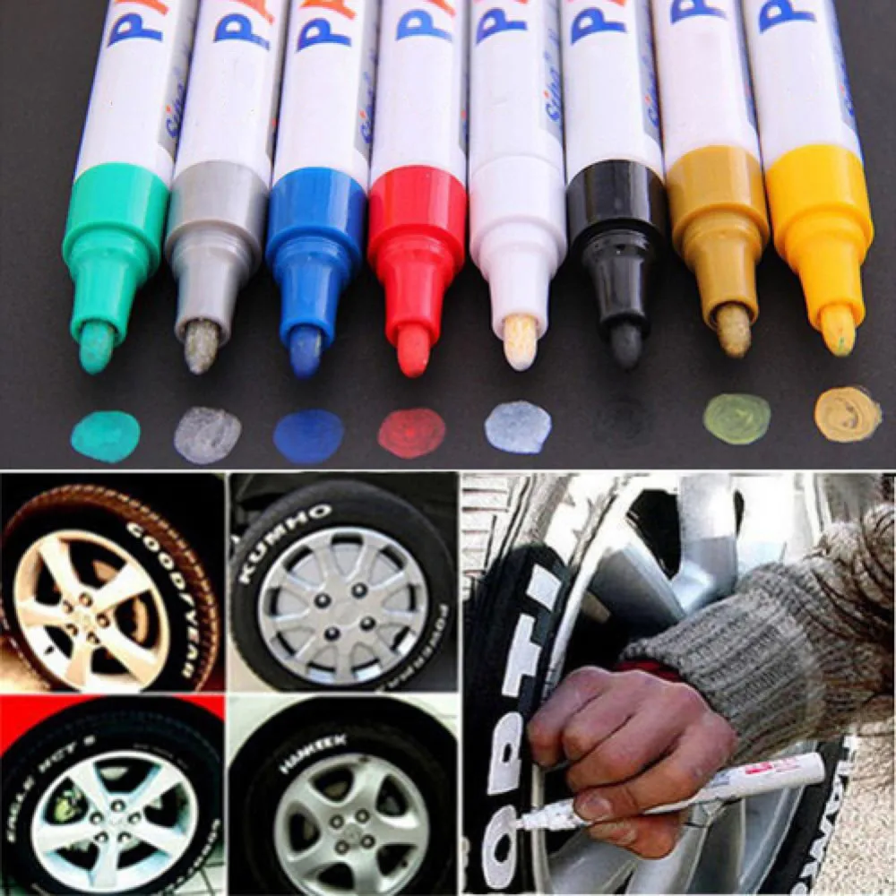 

Car Tyre Tread CD Metal Graffiti Marker Pen For Kia Rio Ceed Sportage Hyundai Solaris tucson I30 IX25 creta Subaru Impreza