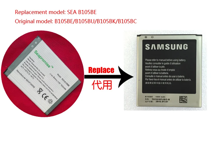 Розничная B105BE B105BU B105BK B105BC батарея для SAMSUNG Galaxy Ace 3 GT-S7275, GT-S7275R, SGH-T399