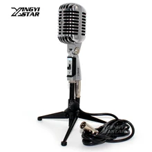 Profesional con Cable Vintage micrófono soporte dinámico y XLR macho a hembra Cable para cantante KTV Karaoke Audio mezclador amplificador