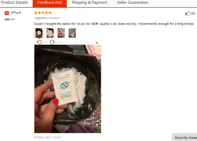 100PCS lens wipes review 1