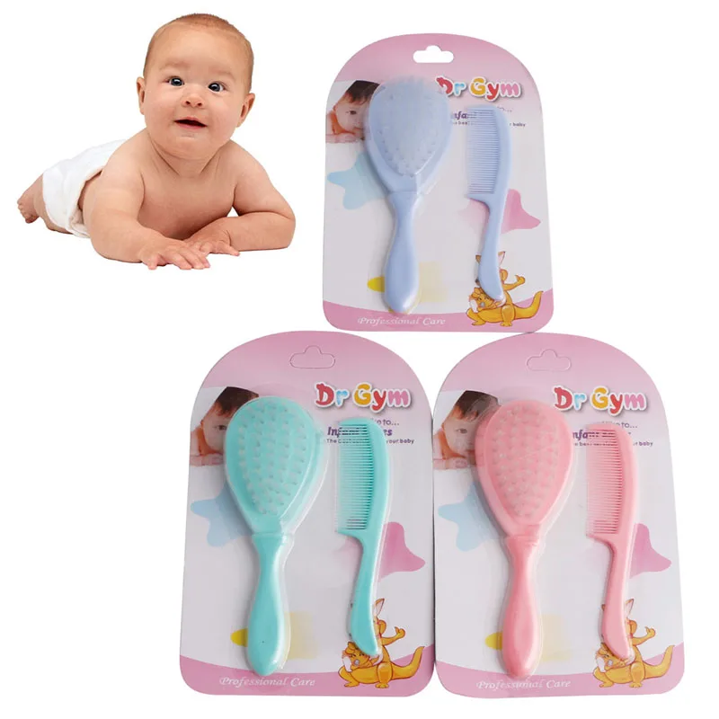

2Pcs/Set Safety Soft Baby Hair Brush Infant Comb Grooming Shower Design Pack Kit