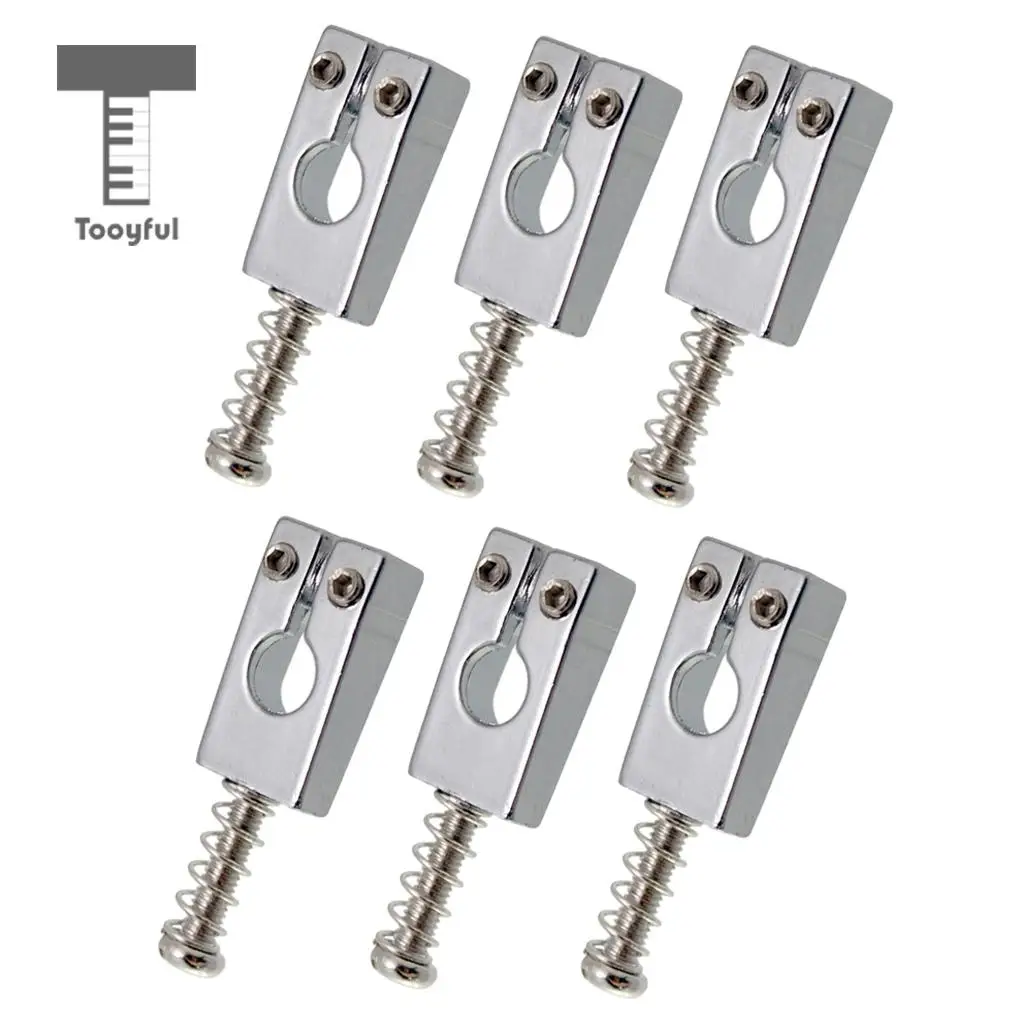 Tooyful 6pcs Guitar Rollers Saddle Bridge String Saddles for Electric Guitar -Black