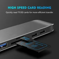 tf כרטיס USB C מסוג C HUB כדי 4K HDMI מתאם עם Thunderbolt 3 / USB 3.0 / TF SD חריץ כרטיס קורא תמיכה PD טעינה עבור MacBook Pro 2017 (5)