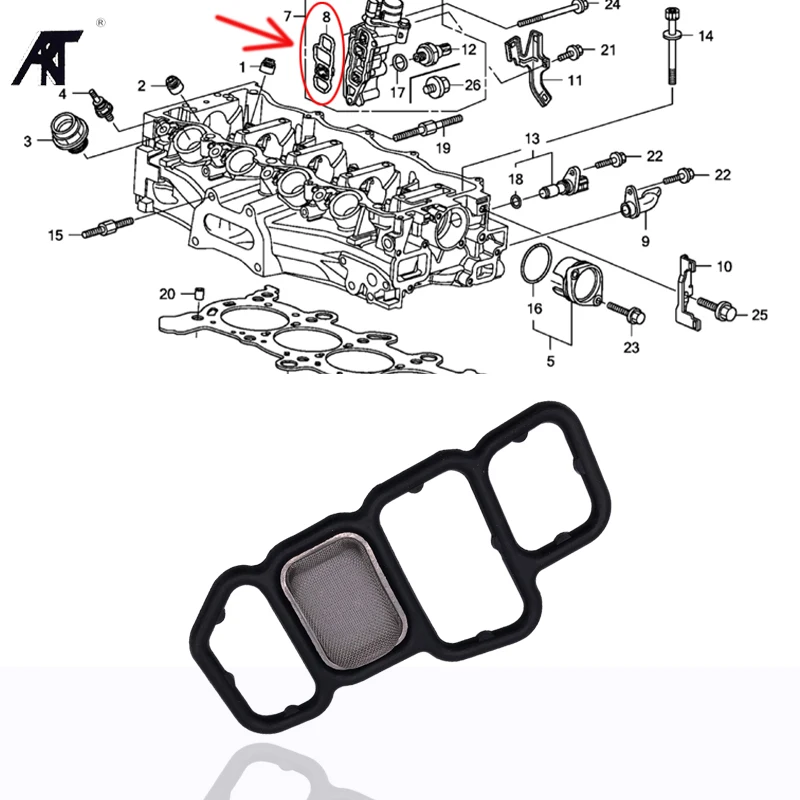 Прокладка электромагнитного клапана VTEC Золотниковый клапан фильтра в сборе для HONDA CIVIC ACCORD CITY CRV JADE VEZEL HRV 1.8L 2.0L 15826RNAA01