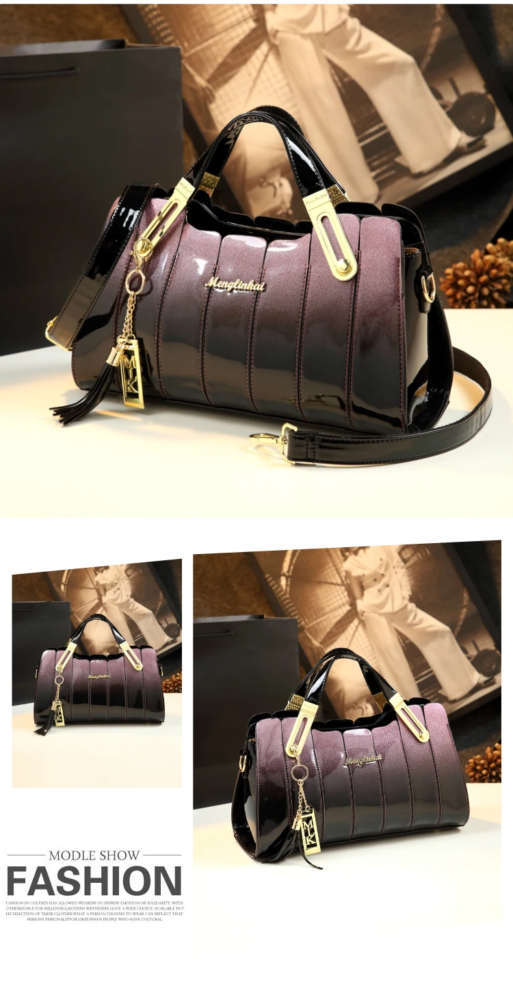 ICEV Новая модная роскошная женская сумка дизайнерская Высококачественная лакированная кожаная сумка почтальон Дамский Кожаный Клатч boston