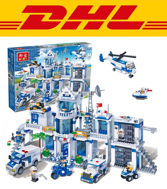 

2016 New 8353 1285Pcs City Police Station 3D Blocks Educational Model Building Kits Blocks Bricks Children Toys Compatible Gift