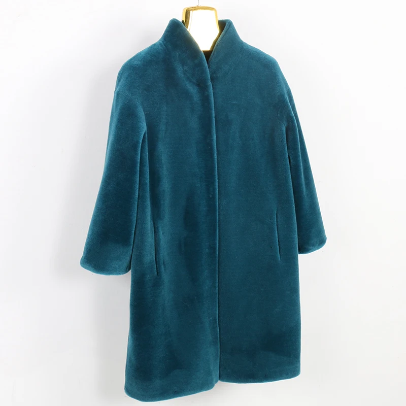 Nerazzurri пальто с натуральным мехом Женская куртка из овечьей шерсти среднего размера 5xl 6xl 7xl теплая овечья шерсть натуральный мех шуба женская из натурального меха,шуба ягненок,зимнее пальто из овечьей шерсти