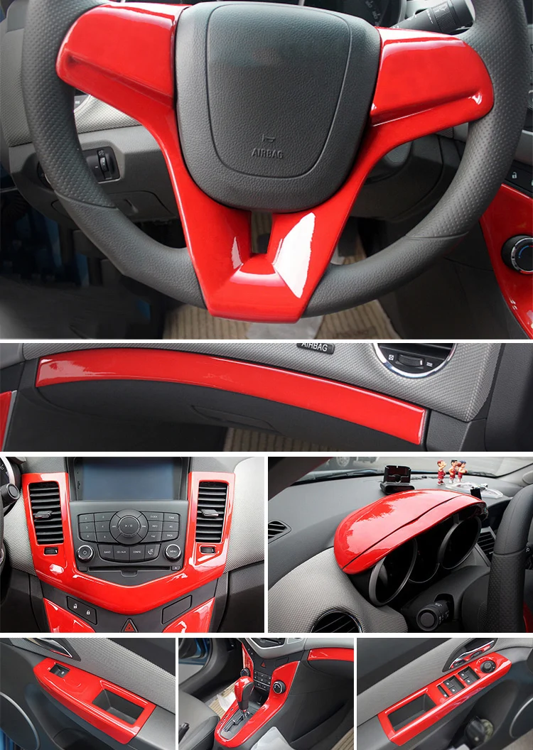 Для Chevrolet Cruze 2009- ABS внутренняя накладка декоративные наклейки комплект аксессуары для стайлинга автомобилей 1 комплект