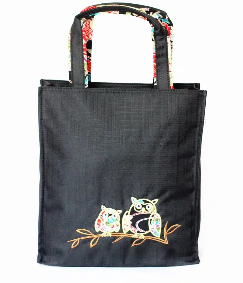 

HOT! Ethnic Handmade Textile Cloth owl Embroidery Handbags Vintage Women's Shoulder Bags Large Shopping Bags Travel Bags
