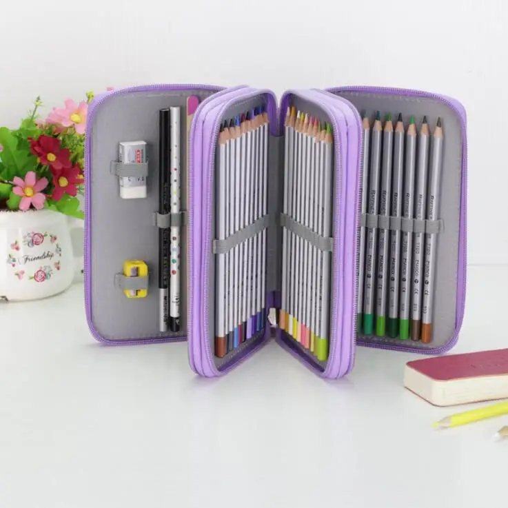 

2/3/4 Layers Waterproof Large Capacity 36/48/72 Holes Drawing Pencil Bag Pencilcase Pouch School Pencil Organizer Box Case