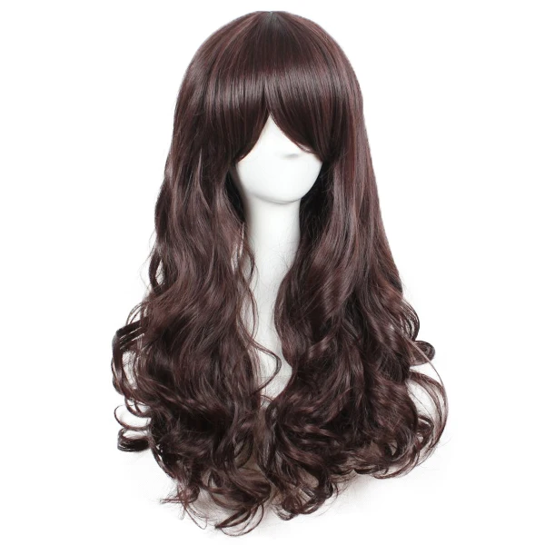 BCHR длинные волнистые синтетические парики для черных женщин косплей парик блонд синий розовый серый фиолетовый Грен оранжевый черный коричневый волосы для вечерние - Цвет: 2-33