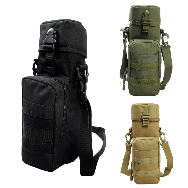 

Military MOLLE Water Kettle Pouch With Strap Multi-Purpose 600D Nylon Bottle Holder For Outdoor Sports Hiking Climbing Pouchs