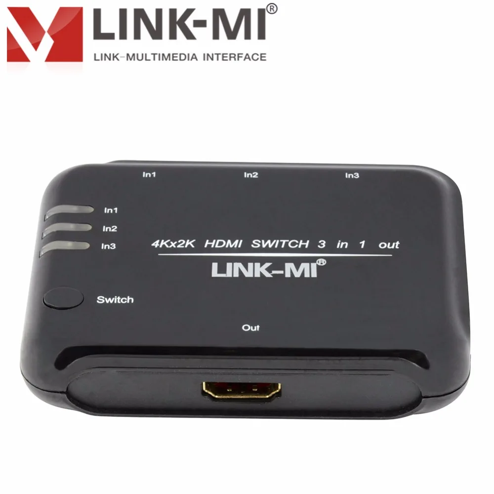 

LINK-MI H301S HDMI 1.4 Switch 3x1 Support 4k2k with IR remote control all 3D TV formats Compliant HDMI 1.4a, CTS 1.4a, DVI1.0
