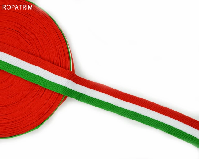 10meters Size 4cm New Fashion Stripe Embellished bing Green White