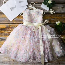 Розничная ; Новинка; костюм с цветочной вышивкой; платье-пачка принцессы для маленьких девочек; вечерние Детские платья на свадьбу для девочек; Одежда для маленьких девочек; R138