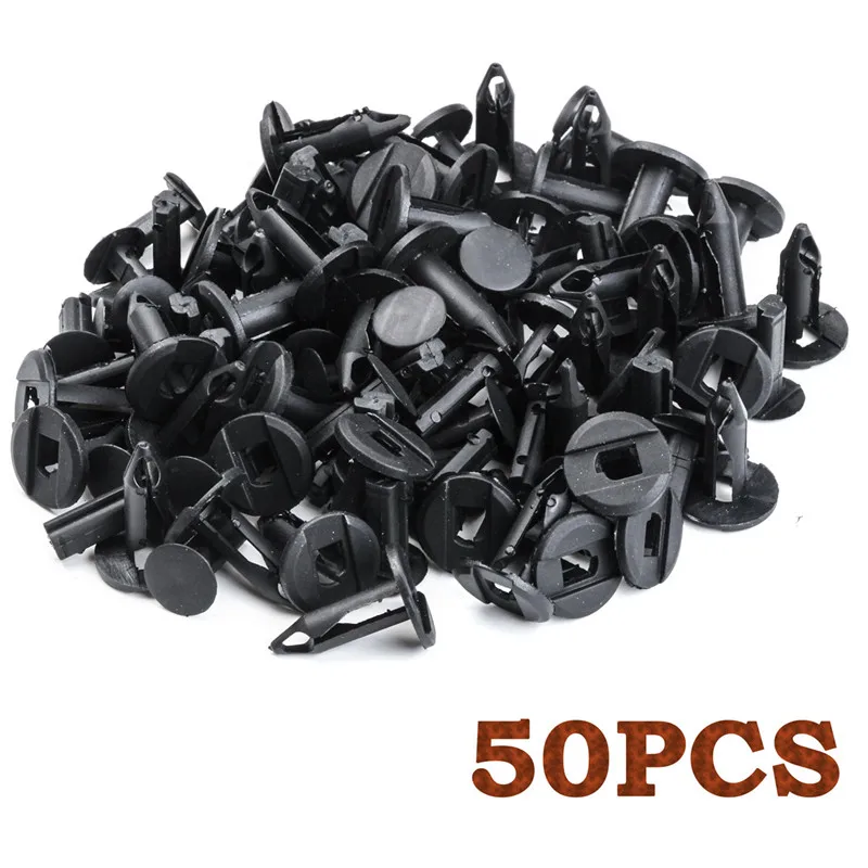 

50PCS Plastic Car Door Trim Clip Bumper Rivets Screws Panel Push Fastener Kit Using For Ford Car