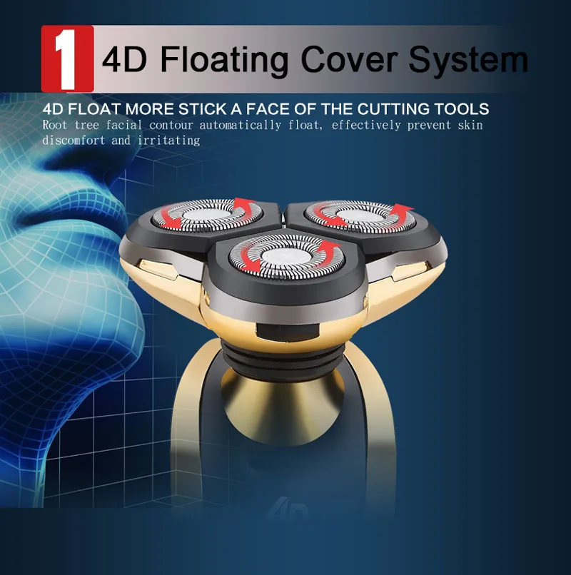 Аккумуляторная электробритва 3D плавающая головка станок для бритья для мужчин водонепроницаемая электрическая бритва триммер для бороды D40