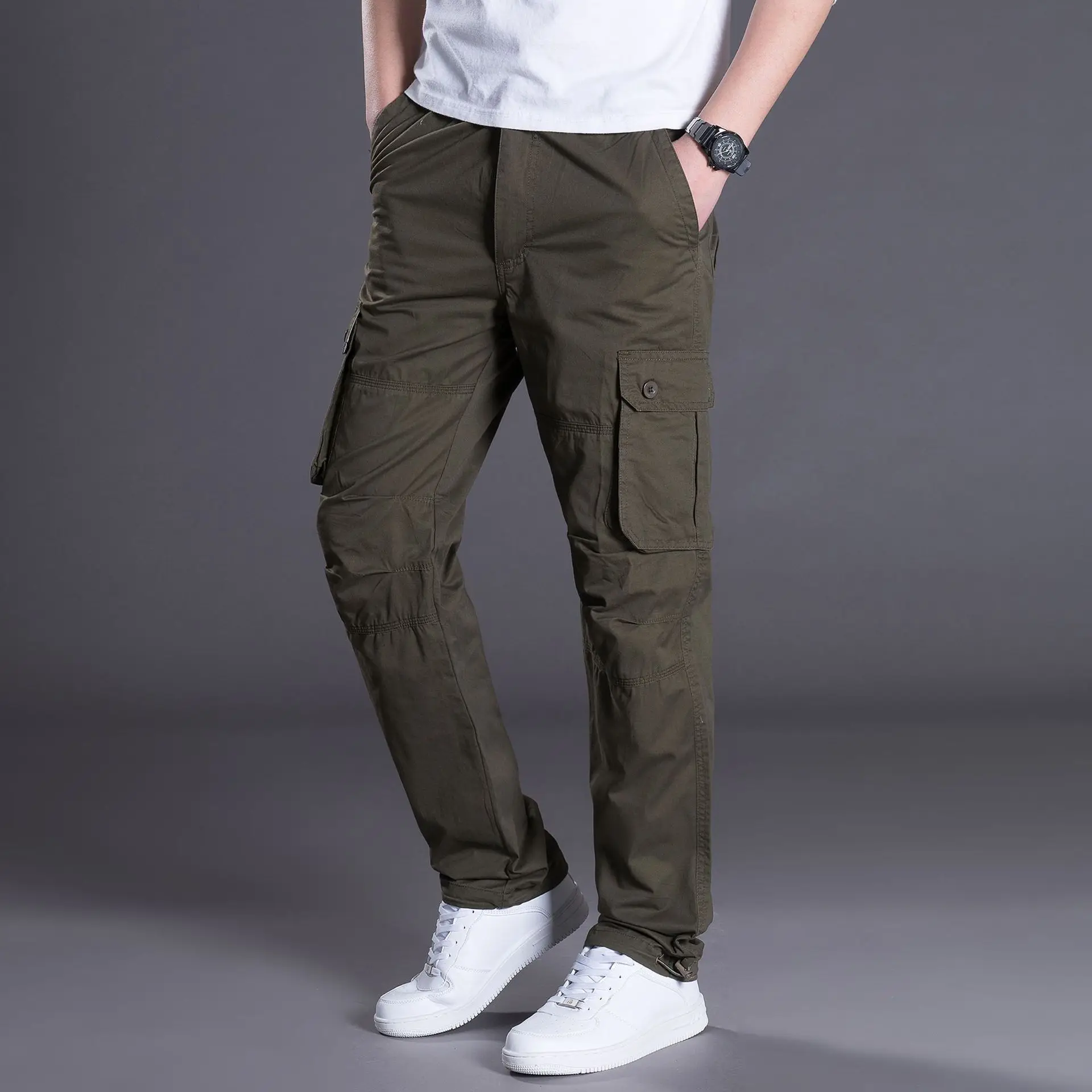 Pantalones tácticos tipo Cargo para hombre, pantalón informal, holgado, con múltiples bolsillos, estilo talla grande 3xl, primavera y otoño, novedad de AliExpress Ropa de hombre