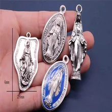 20 штук/синий античный серебряный католический религиозный подарок Девы Марии Священное Сердце чудесная медаль для браслета Священная медаль