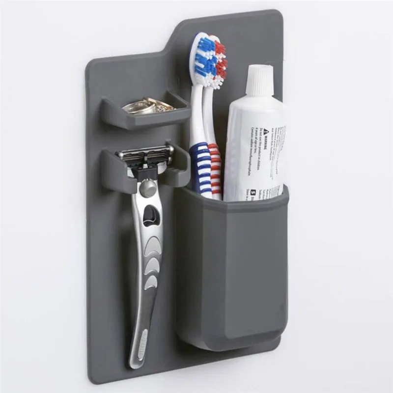 

New Arrivals Silicone Bathroom Organizer Mighty Toothbrush Holder Silicone toothbrush holder for bathroom Mirror shower