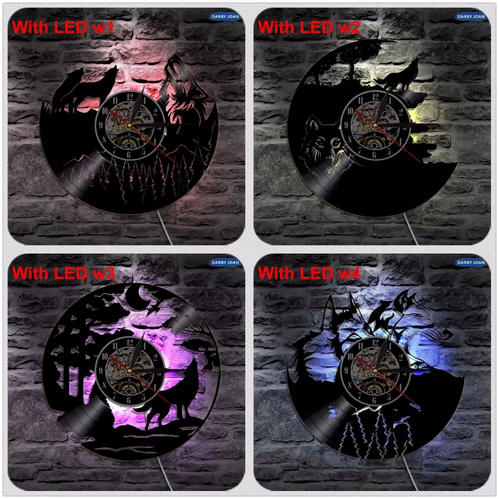 

Wolf Animals LED Lighting Color Changing Wall Clock Light Remote Control LED Backlight Modern Cool Home Interior Decor