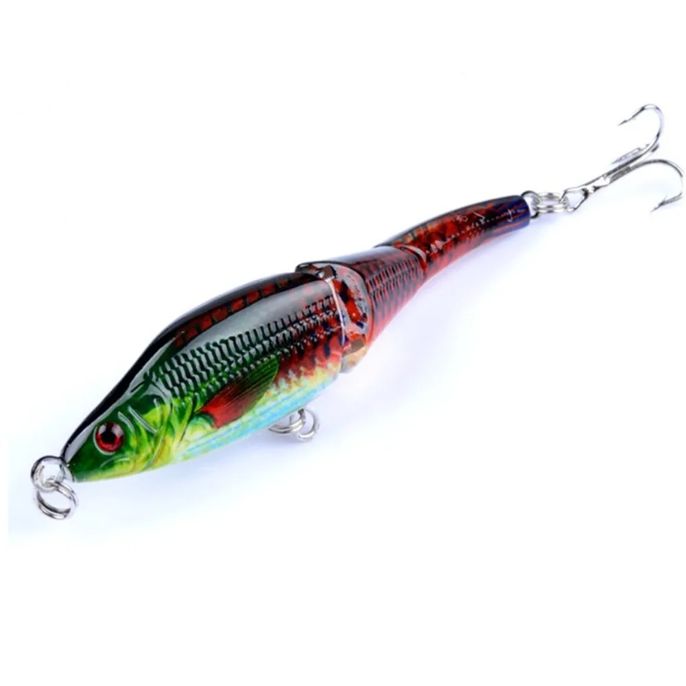 1PCS Minnow Fishing Lure 9g 10cm 3D Eyes Multi Jointed Section Wobbler  Crankbait Bass Pike Hard Bait Jerkbait Pesca Plastic Fish