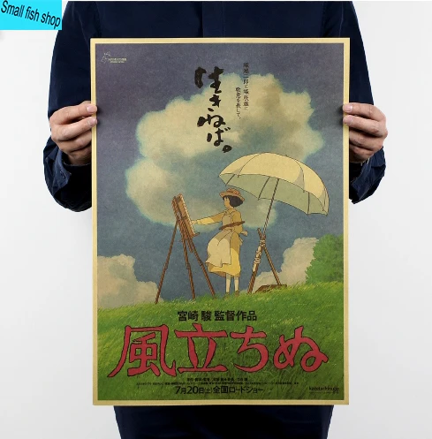 Miyazaki Hayao Totoro Spirited away Cartoon animation Home Furnishing decoration Kraft Movie Poster Drawing core Wall stickers